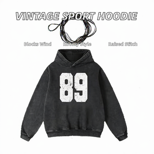 เสื้อฮู้<span class=keywords><strong>ด</strong></span><span class=keywords><strong>ด</strong></span>ี้ผู้ชายทรงหลวมสไตล์วินเทจ ผ้าฝ้ายเนื้อนุ่ม ใส่สบาย เหมาะสำหรับเล่นกีฬา ล้างสีแบบแอซิดวอช - Product Image 4