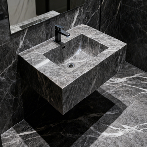 Natural Stone Gray Black Low Marble <strong>Table</strong> Marble Sink <strong>Tables</strong> Marble for <strong>Washroom</strong> Bathroom Restroom - Product Image 4