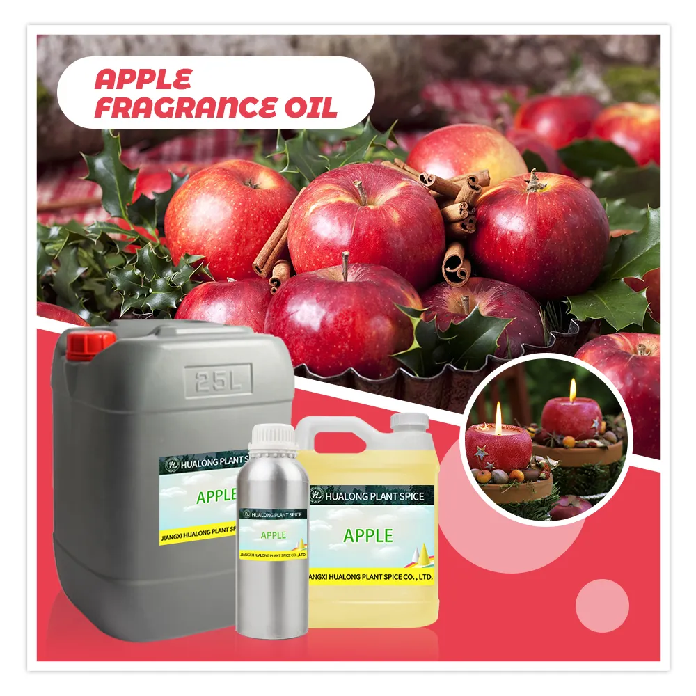 HL-fabricante de aceites esenciales de fruta fuerte, aceite de fragancia de vela de manzana roja a granel para fabricación de velas perfumadas, muestra gratis