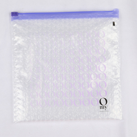 Élégants sac à bulles en plastique, avec fermeture éclair, pour maquillage, cosmétiques, nouveau, 8.5X 7, avec curseur violet
