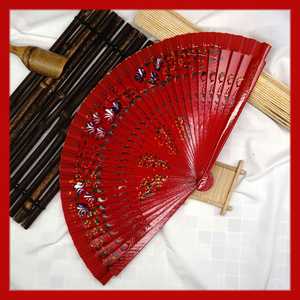 Éventail pliant de luxe en bambou espagnol, personnalisé, double face, pour femme, en bois, vente en gros - Product Image 6