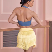 2025 nouvelle jupe de danse latine populaire sans manches Jazz Rumba Chacha taille serrée Tango Salsa danse Costume jupe pour les femmes