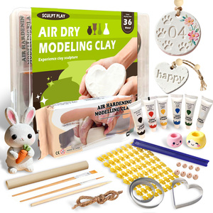 Customized Kids DIY Non-Toxic Educational Modeling Clay Pottery Set Air Hardening Pottery Kit 500g
