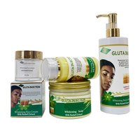 Lait éclaircissant puissant au glutathion avec extrait d'herbes pour éclaircir la peau noire, ensembles de soins de la peau, logo OEM modifiable