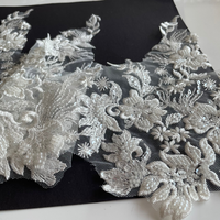 Personnalisé Bling Bling Paillettes Perlé Fleur Floral Dentelle Garniture pour Robe de Mariée