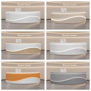 Bàn tiếp tân cong, phòng khám làm đẹp nha khoa bàn thu ngân, thẩm mỹ Y Tế công ty dịch vụ sảnh bàn tư vấn - Product Image 6