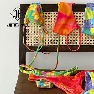 Bikini de Diseño de Fabricante, Bikini de Microfibra de Poliéster Reciclado de Alta Calidad, Conjunto de Traje de Baño con Estampado Hawaiano Personalizado - Product Image 3