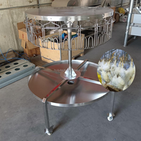 Table de travail rotative pour l'éviscération de volailles SUS201/304, capacité de 18 à 36 poulets, support mobile suspendu pour la transformation abattage, fourni directement par l'usine