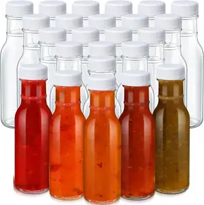 Wholesale 8 oz 250ml Empty Spice Chili Sauce Glass Bottles Ring Neck Glass Bottle with Screw Cap
