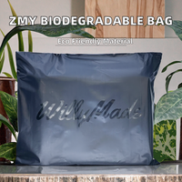 Enveloppe d'expédition en polyéthylène noir mat de luxe écologique avec logo personnalisé, sac d'expédition imperméable en polyéthylène de 1,5 mil pour usage cosmétique