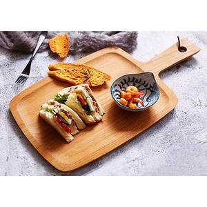 Luxury Solid Walnut Color Custom Size Wooden Rectangle Dining Serving <b>Tray</b> Table Organizer Durable Eco-Friendly Reusable Handle - Product Image 4