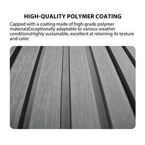 Panneau mural rainuré en WPC imperméable pour extérieur, panneau de bardage, revêtement extérieur, composite bois-<span class=keywords><strong>plastique</strong></span>, grille pour décoration extérieure - Product Image 5
