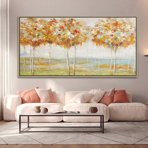 Peintures texturées sur toile de grande taille, <span class=keywords><strong>peinture</strong></span> <span class=keywords><strong>acrylique</strong></span> d'arbre, peintures de paysage 3D, designs d'art mural pour le salon - Product Image 5