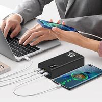 Batterie externe OEM haute capacité 65 W 50000 mAh, charge rapide 30000 mAh, chargeur portable pour téléphone, PD 65 W, batterie externe pour ordinateur portable