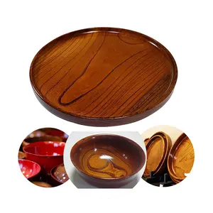 Simple handicraft natural wood grain Japanese tray lacquerware