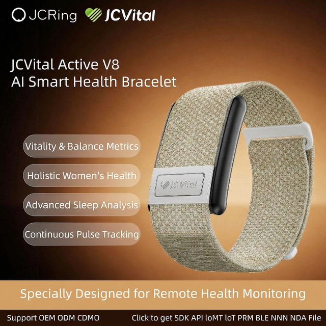 JCVital V8 SDK APL OEM ODM Bracelet Women Health Smart Bracelet Menstrual Cycle Pregnancy Tracker OEM Factory CE FCC Rohs