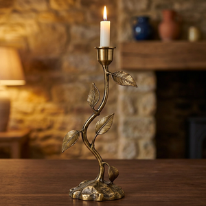 Élégant Porte-Bougie en Métal Motif Feuille de Vigne, Support de Bougie Botanique pour Décoration de Table, Ornement Central et d'Appoint pour la Maison - Product Image 3