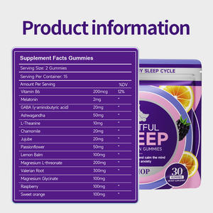 Avantages beauté OEM Gommes gommes de soutien du sommeil pour adultes Mélatonine GABA Complexe de magnésium Formule de relaxation aux herbes 10 + Natural - Product Image 5