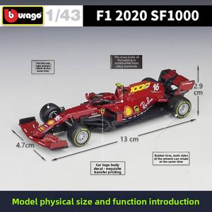 Modèle de voiture en métal moulé sous pression <span class=keywords><strong>F1</strong></span> 2020 à l'échelle 1:43, édition commémorative du 1000e Grand Prix de Tuscan, Charles Leclerc - Product Image 2