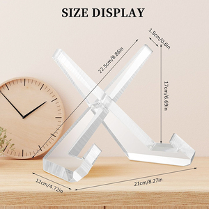 Acrylic Cookbook đứng trong suốt lắp ráp Rack hiển thị cho công thức nấu ăn cuốn sách Tấm - Product Image 3