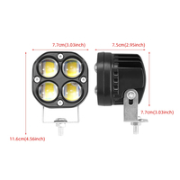 Feux de conduite mini LED de 3 pouces 40w, feux antibrouillard bicolores, faisceau spot pour camion tout-terrain, tracteur, SUV, VTT, moto, éclairage de travail LED