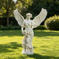 Statue d'ange en résine, sculpture féminine ailée en fibre de verre, couleur personnalisée, design personnalisé, aménagement paysager extérieur, jardin, cour
