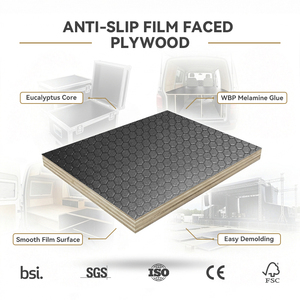 Contrachapado de Eucalipto de 12 mm, Moderno, Antideslizante, Resistente al Agua, con Recubrimiento de Película y Pegamento de <span class=keywords><strong>Melamina</strong></span> para Encofrados de Construcción en Exteriores - Product Image 3