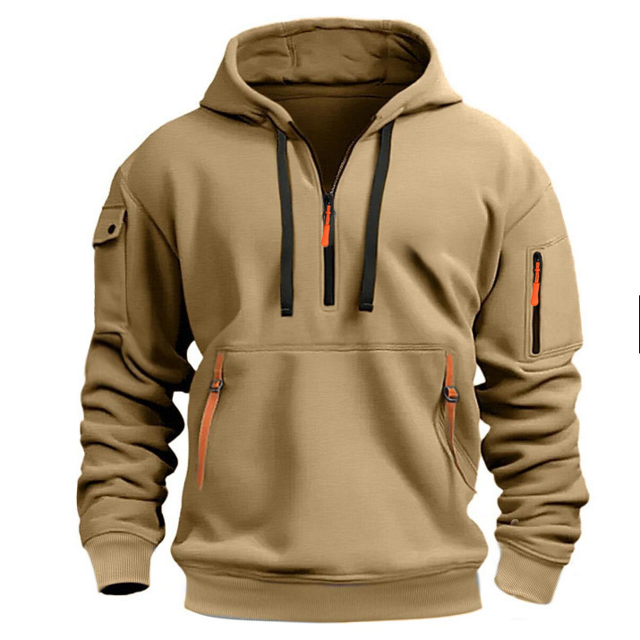 Hidden Pockets Zip Pocket Hoodie Mens Travel Hoodie With Hidden