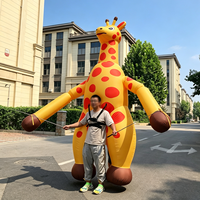 Costume de girafe gonflable avec harnais, résistant au soleil et à l'eau, couleurs personnalisables, 12 pieds, durable, installation facile, pour carnivals en plein air