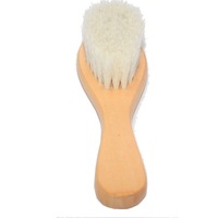 Kit de coiffure portable pour bébé avec peigne laser en bois, brosse de nettoyage des cheveux douce pour tout-petits et brosse à poils de laine avec coussin intégré, riche en fonctionnalités
