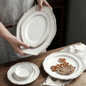 Ensemble d'assiettes en <span class=keywords><strong>porcelaine</strong></span> Nature Vantage <span class=keywords><strong>Assiette</strong></span> Plats Vaisselle Pour Thème Restaurant Hôtel Banquet Événements Vaisselle Assiettes en céramique - Product Image 4