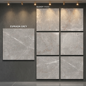 Graphito Dust 800x800mm High Gloss Glazed Porcelain Tiles Dark Grey Designer <b>Flooring</b> Surface - Product Image 6