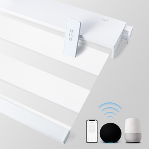 Persianas Enrollables Cebra Motorizadas Eléctricas Automáticas con Control Remoto de Aplicación Inteligente Tuya, Operación con Motor a Batería y Sin Necesidad de Taladrar para Ventanas - Product Image 1