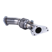 Combo Turbo Uppipe et Downpipe en Acier Inoxydable Poli, Section Flexible à Haut Débit, Fixation Directe par Boulons pour Subaru Impreza WRX STI 02-07