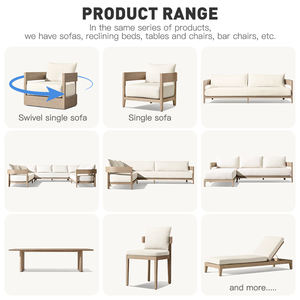 Ensemble de Jardin Haut de Gamme Moderne avec Coussins pour Villa, Cour, Hôtel, Patio, Canapé en Bois de Teck Massif, Mobilier d'Extérieur pour Arrière-Cour - Product Image 2