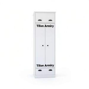 Armario Tifton Blanco de 2 Puertas y 2 Cajones, Mueble de Dormitorio Moderno y Minimalista, Armario de Almacenamiento - Product Image 1