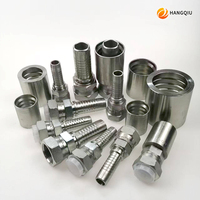 Raccords coudés droits pour tuyaux hydrauliques en acier au carbone, manchons de sertissage haute pression pour machines industrielles