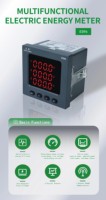 EASTSONG ES96 Medidor de Panel Trifásico de 96mm, Clase 0.5, Cuatro Cuadrantes, kWh, Voltaje de Fase, Factor de Potencia, RS485 Modbus, IP65, Dual