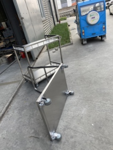 <strong>Stainless</strong> <strong>Steel</strong> 304 Trolley For Lab Flatbed Warehouse Transport <strong>Cart</strong> Seamless Full Welded Inside And Outside - Product Image 4