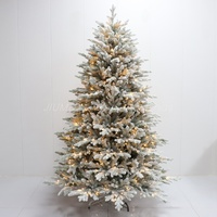 Meilleures ventes en stock : Nouveauté 2026 - Arbre de Noël artificiel tout en PE, adapté aux animaux domestiques, densément décoré, floqué de neige et lumineux, pour intérieur