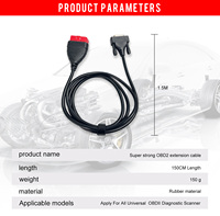 Cable de Diagnóstico EOBD OBD2 de 16 Pines para Escáner Automotriz KONNWEI KW850 KW808 KW860 KW870