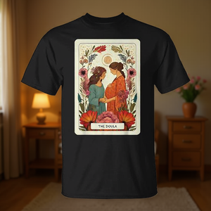 T-shirt Boho Floral Tarot Card Doula pour les professionnels de la naissance, les accouchières et les infirmières d'accouchement et de maternité - Product Image 3