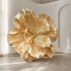 Escultura <span class=keywords><strong>Gigante</strong></span> de Flor de Espuma EVA Dorada Hecha a Mano, Decoración para Bodas, Navidad, Fondo para Eventos en Centros Comerciales, Exhibición en Escaparates, Venta al Por Mayor - Product Image 4