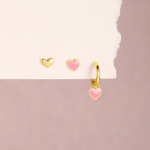 Pendientes de Aro con Borla de Plata 925 y Zirconia, Diseño de Corazón y Estrella de Ocho Puntas en Oro de 18K, para Uso Diario - Product Image 4