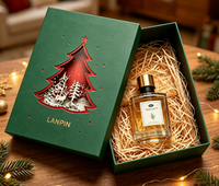 Boîte cadeau alimentaire personnalisée de luxe en carton découpé à l'emporte-pièce, écologique, faite à la main, pour Noël, avec doublure en éponge et plateau intérieur personnalisable