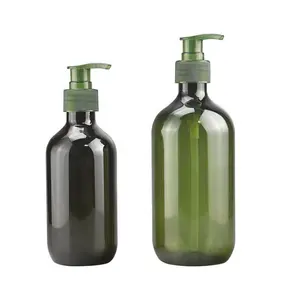 Neue Lager 300ml grüne Shampoo flaschen 500ml leere benutzer definierte Körper lotion Flasche Hautpflege verpackung