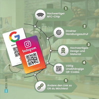 Support d'affichage intelligent NFC avec puce 215 et QR pour avis Google, en acrylique, pour table de restaurant