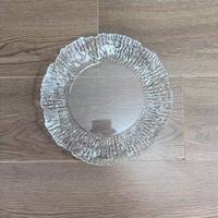 Plaque de chargeur réutilisable pour fête de mariage en gros Pas cher élégant; Plaque de chargeur en plastique transparent PS or rose de 13 pouces