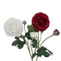 Bouquet de mariée en PVC de haute qualité, infusé de lotion hydratante et compatible avec les écrans tactiles, motif fleur de lotus ; Bouquet de mariée minimaliste et frais pour studio