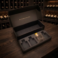 Boîte à vin noire personnalisée, emballage cadeau en papier de luxe, impression recto verso, boîte cadeau pour la vente au détail